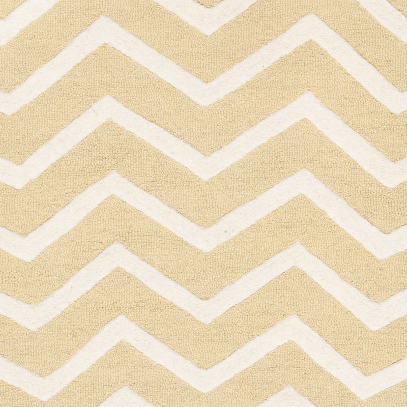 Sanyla Hand Tufted Wool Chevron Rug, Square 6'