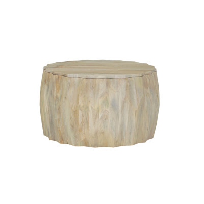 Lina 30" Diamond Facet Mango Wood Coffee Table
