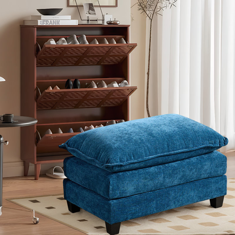 Canapé modulaire avec repose-pieds Cloud - Coussin double couche confortable, siège de salon, Bleu