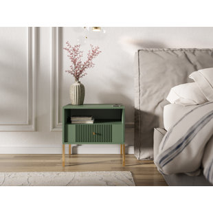 ISEO 54cm W Manufactured Wood Bedside Table