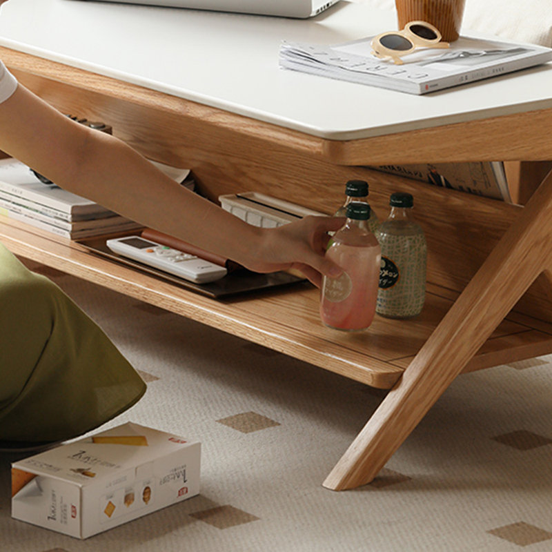 Modern simple rock slab log tea table