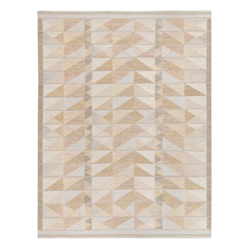 Scandinavian Wool Geometric Area Rug, Rectangle 12' x 15'