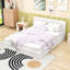 Luxurious Queen Size Upholstered Platform Bed with Headboard-2093443633