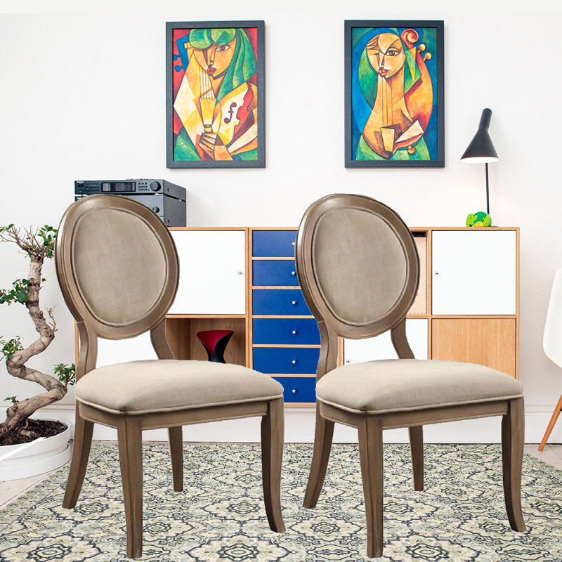 Chaise d'appoint rembourrée en lin Keesler