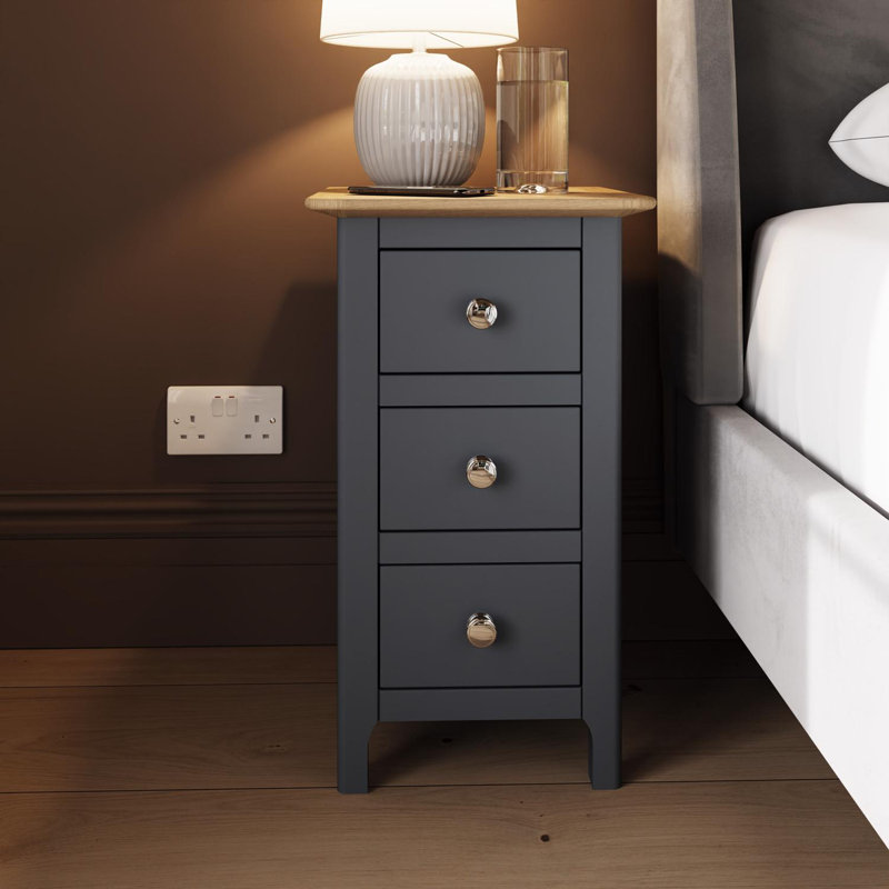 Clary 3 Drawer Bedside Table, Blue