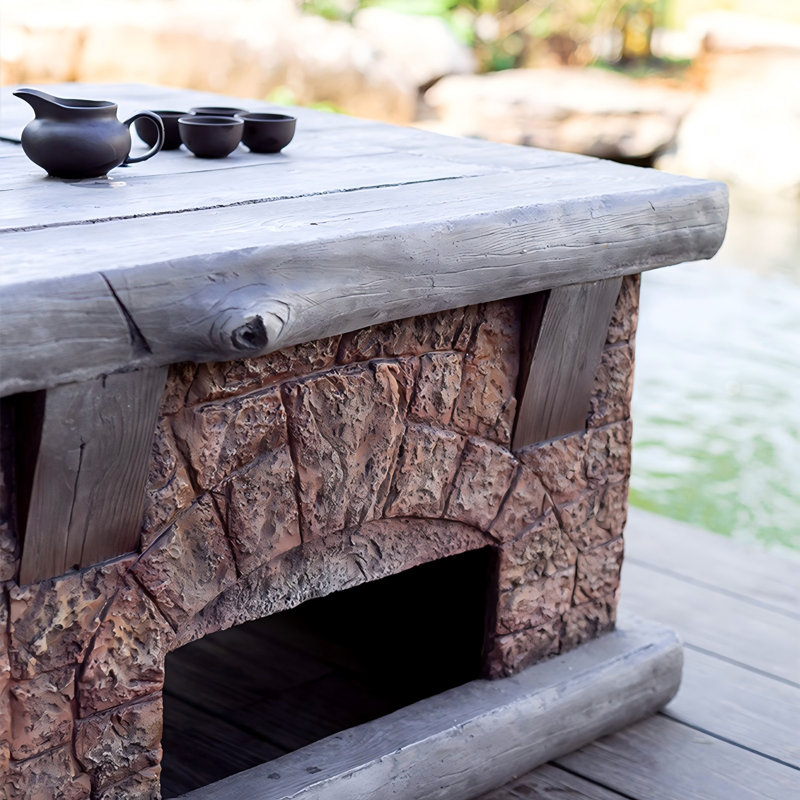 Table de foyer d'extérieur au feu de bois 29,53 "avec oxyde de magnésium et charbon