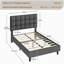 Size Modern Upholstered Bed Frame with Adjustable Square Tufted Headboard-125812896-99170190