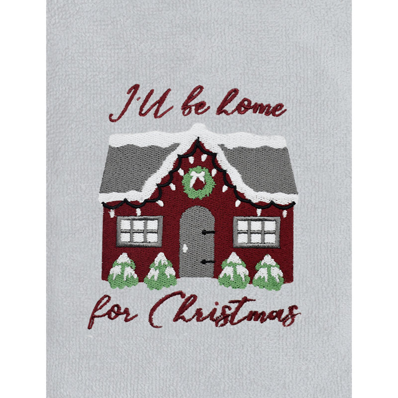 2 Pack Christmas Ill Be Home Hand Towels 100 Percent Cotton, White
