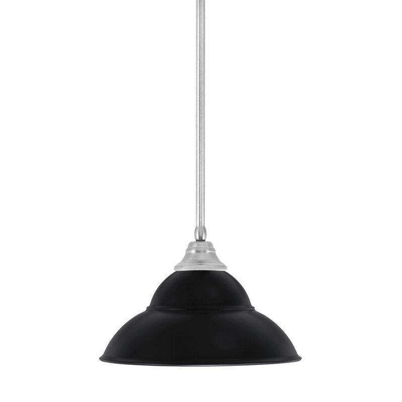 Luminaire suspendu à n'importe quelle tige avec abat-jour double en métal, H 9 po x l 13 po, Bronze, Nickel brossé