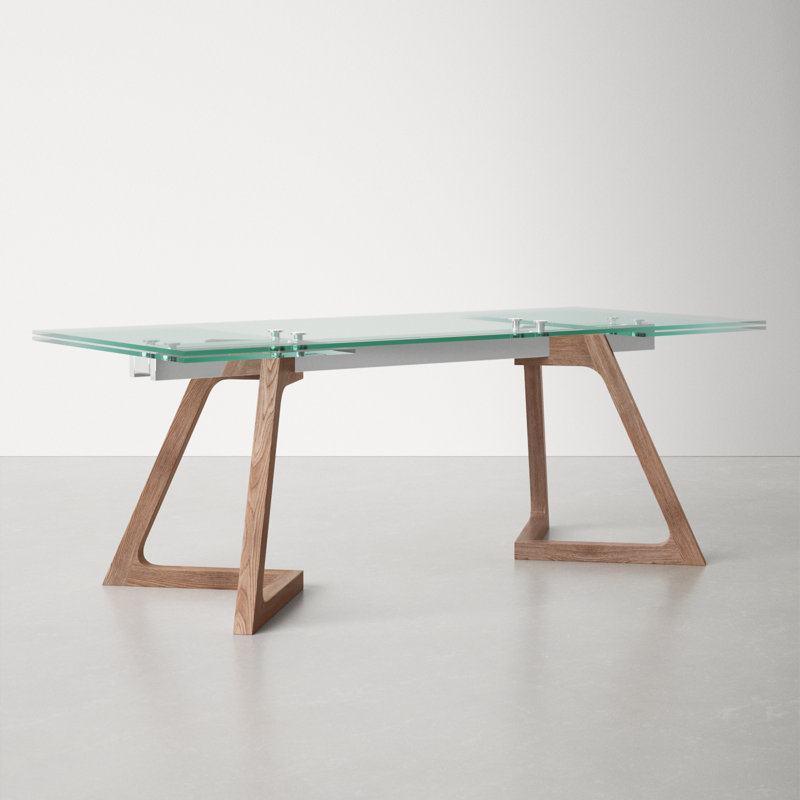 Breck Extendable Glass Top Dining Table