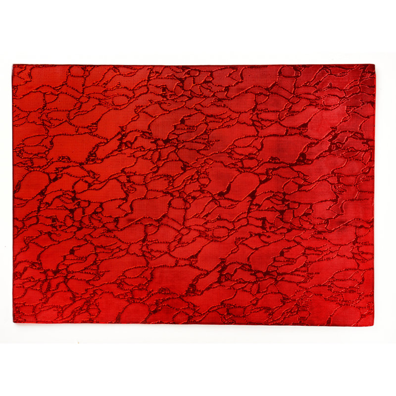 Modern Artistic Glass Placemat, Red