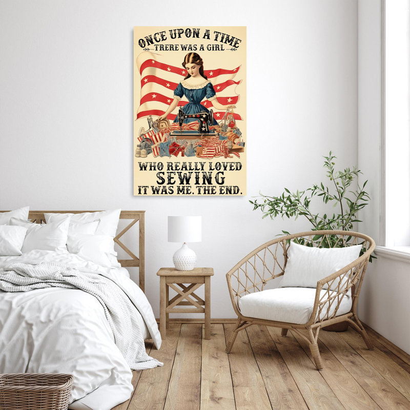 Impression sur toile, "A Girl Who Really Lived Sewing", H 36 po x l 24 po x P 1,25 po