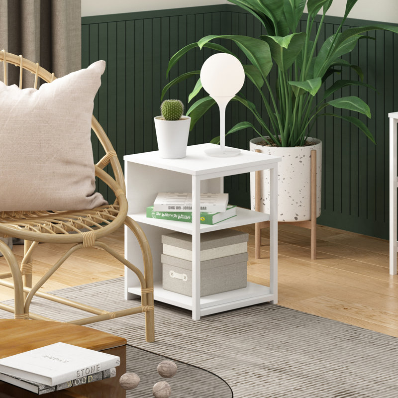 Dontea Frame End Table, White