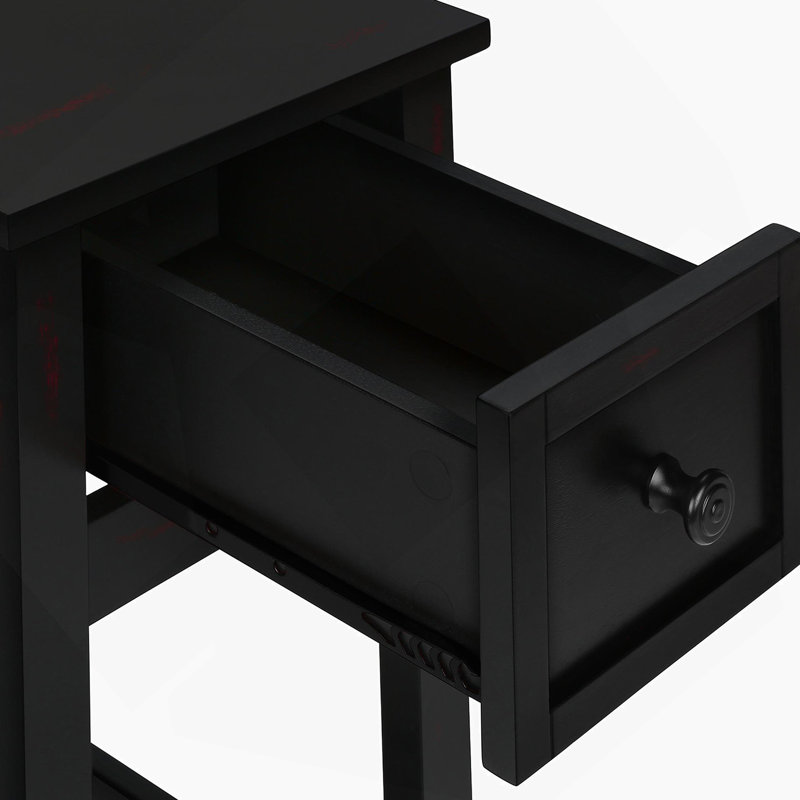 Nightstand, End Table With 1 Storage Drawer And 1 Shelf For Living Room