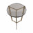 Elegant Round Stone-Top Accent End Table for Living Room Decor - Sculptural Narrow Side Table with Textured Metal Base for Room Styling-118231597