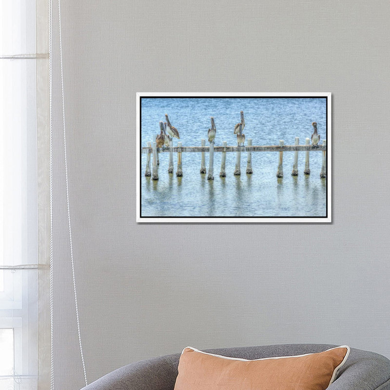 Pelican Pier by Pelican Pier - Print on Canvas, 66.04 cm H x 45.72 cm W, White Framed