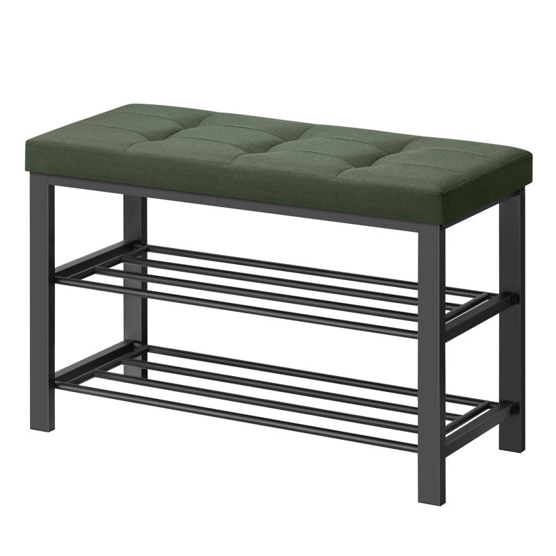 Shoe Storage Bench, Forest Green/Ink Black
