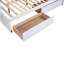 Lit simple superposé au dessus d'un lit double avec rangement, fabriqué en bois massif et rangement fiable