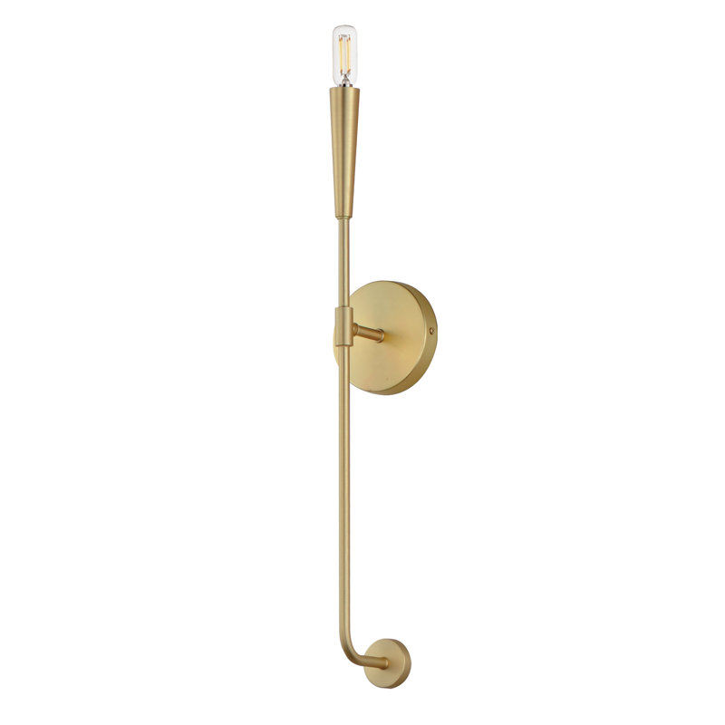 Zima Single Light Steel Dimmable Wallchiere, Satin Brass