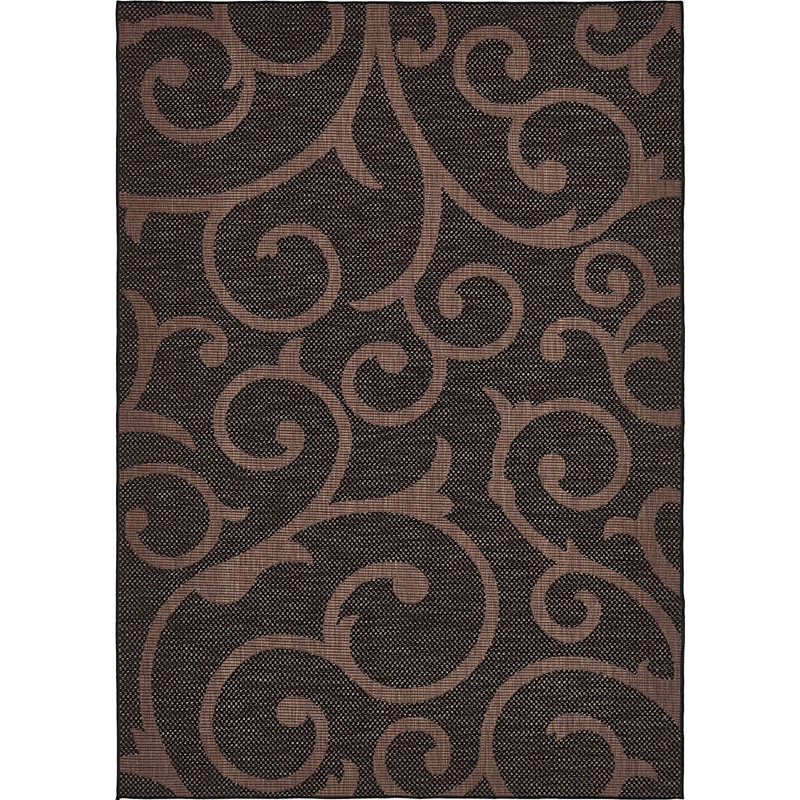 Outdoor Veranda Area Rug Cocoa Color, Rectangle 8' x 11'4"