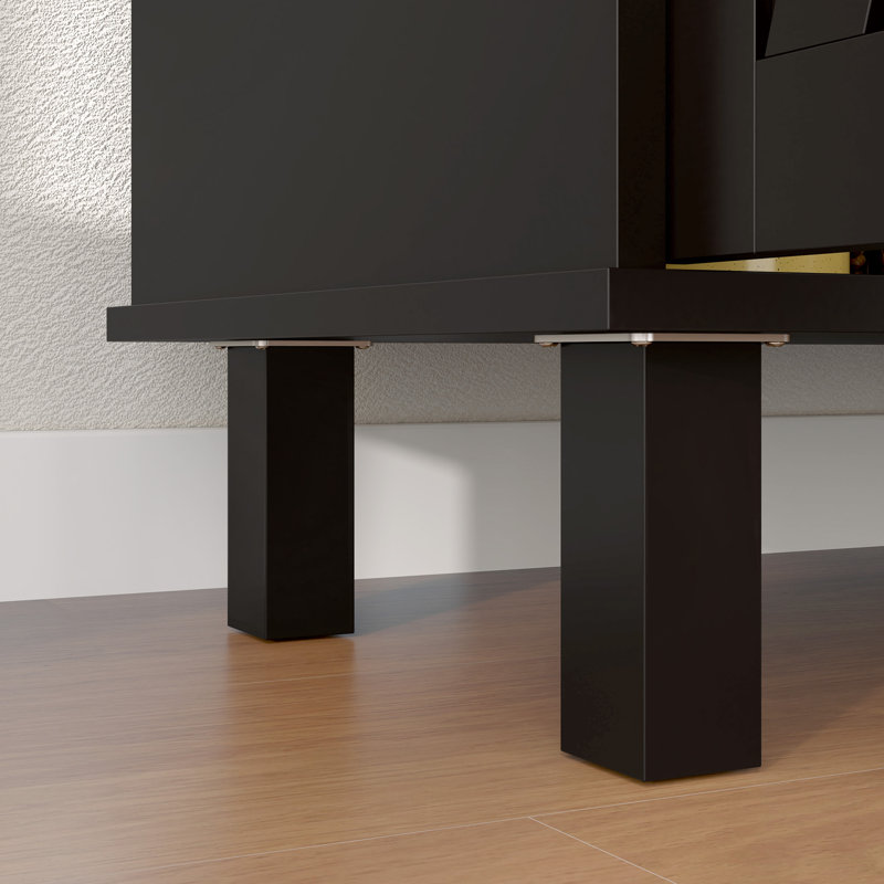 Armoire à café, buffet avec portes de grange, tablette réglable