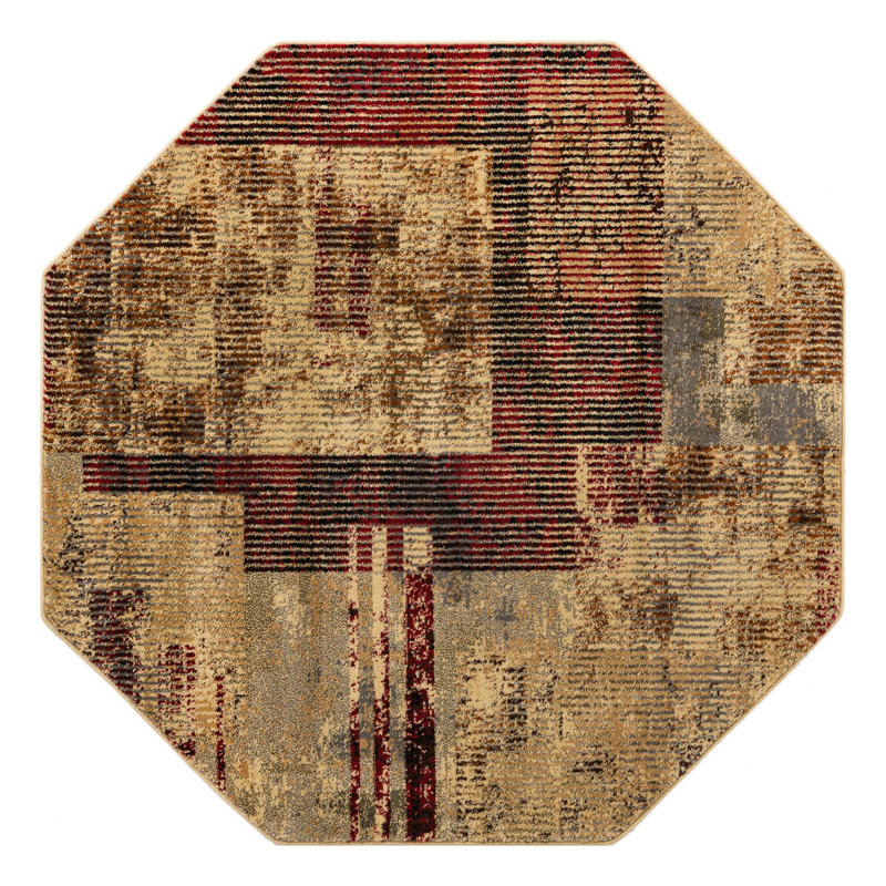 Knowle Abstract Indoor Rug, Octagon 5'3" x 5'3"