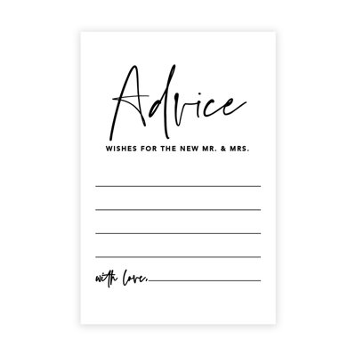 Minimal Line, livre de conseils et de vœux de mariage pour les mariés, paquet de 56