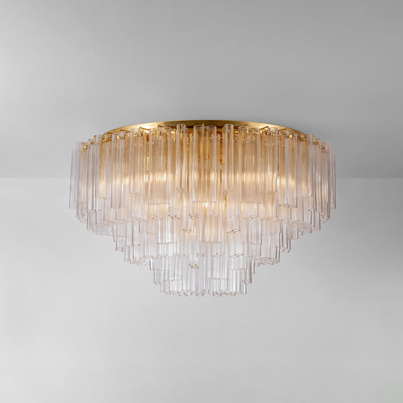 Varenna Semi Flush in Vintage Gold Leaf