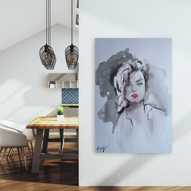 Reproduction d'art mural abstrait rouge contemporain, 60" H x 40" W