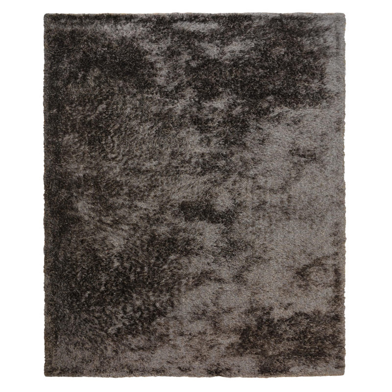 Hand Tufted Shag Polyester Eco-Friendly Area Rugs -  Rectangle, Dark Brown Beige Color, Plain Solid Design, High Pile Thick Handmade Anti Skid Area Rugs for Living Room, Bed Room