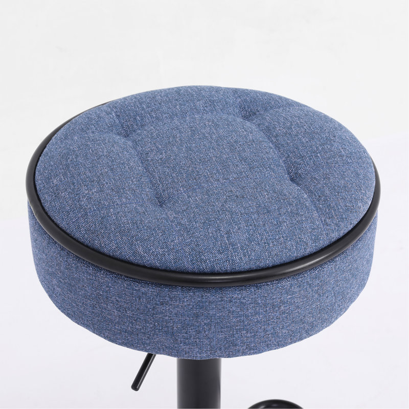 Ensemble de 2 tabourets de bar charmants avec rangement, Bleu