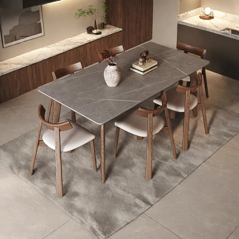 Ensemble de table de salle à manger et de chaises Light Rock, H 29,52 po x L 55,11 po x l 31,49 po