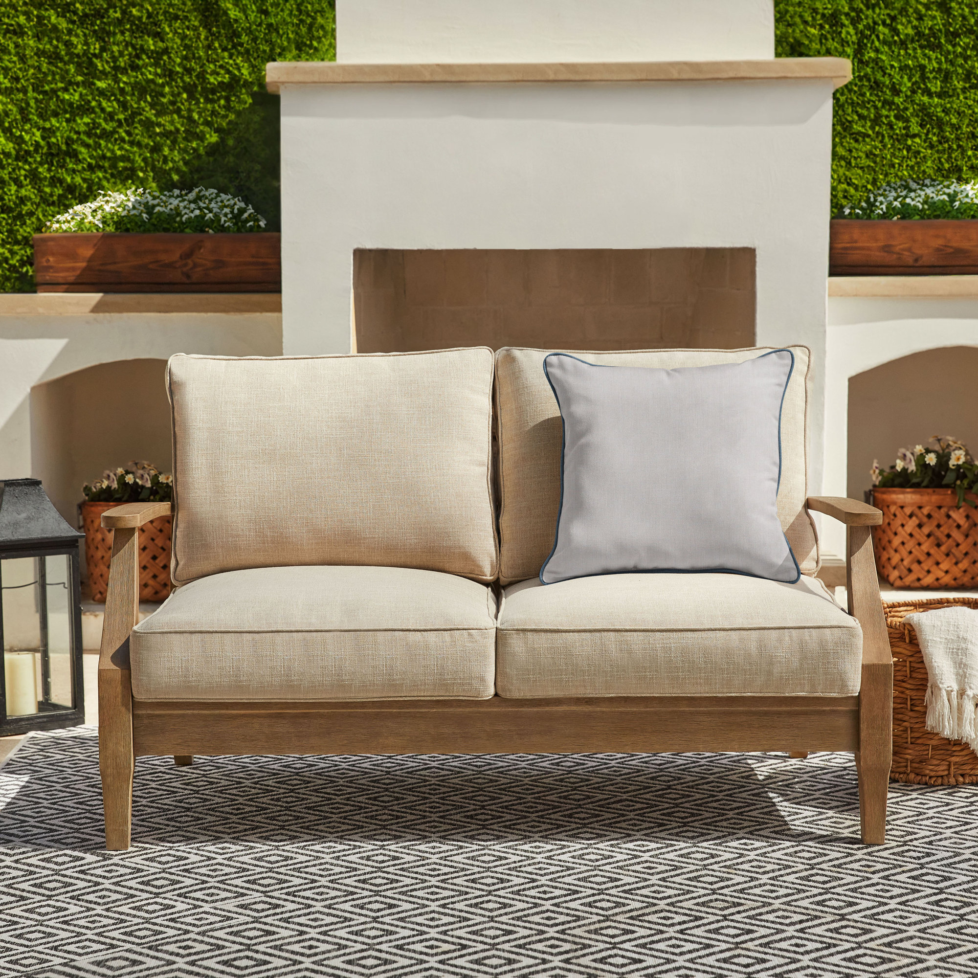 Rubina Sunbrella® Indoor/Outdoor Throw Pillow, 16" x 16", Gray