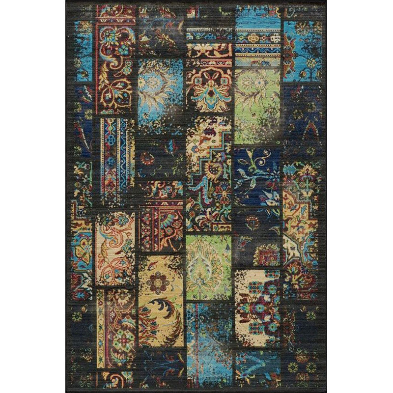 Tapis noir lavable à rayures, Sous-tapis rectangulaire 2 pi 6 po x 4 pi 11 po