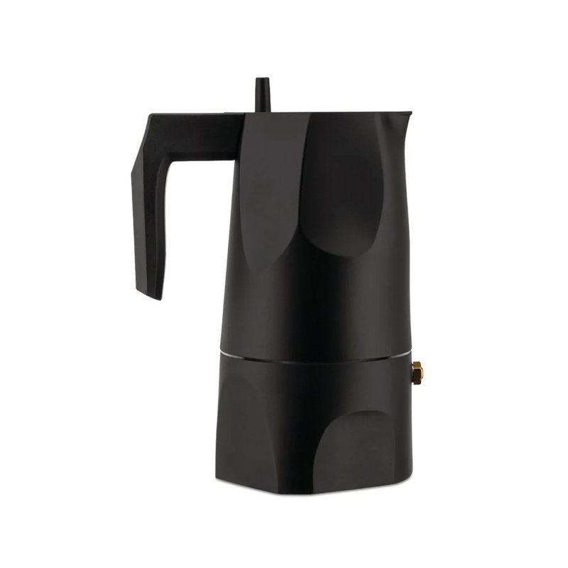 Alessi MT18/3 B Ossidiana Portable Espresso Coffee Maker, Handwash Only, Black