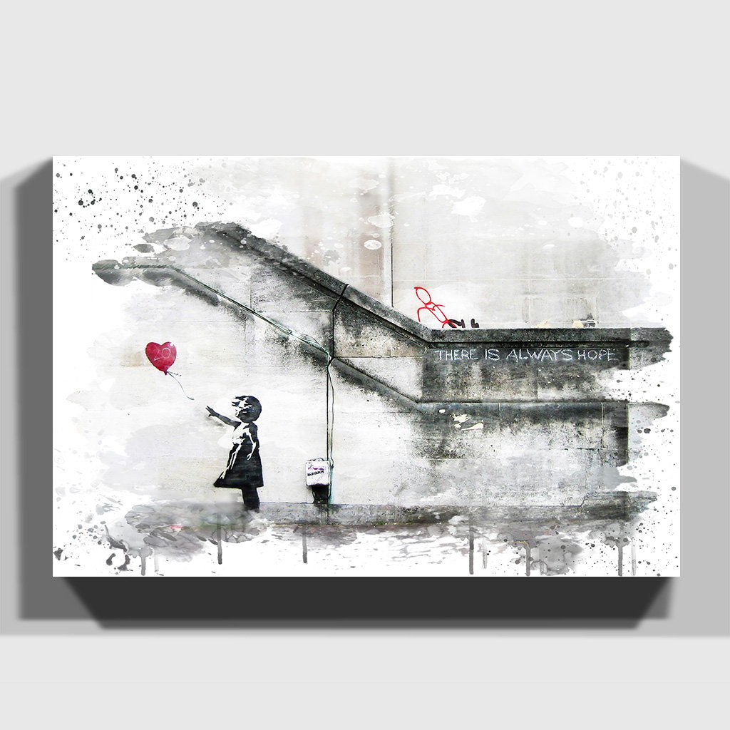 Banksy Girl with Balloon Graffiti Art - Wall Art