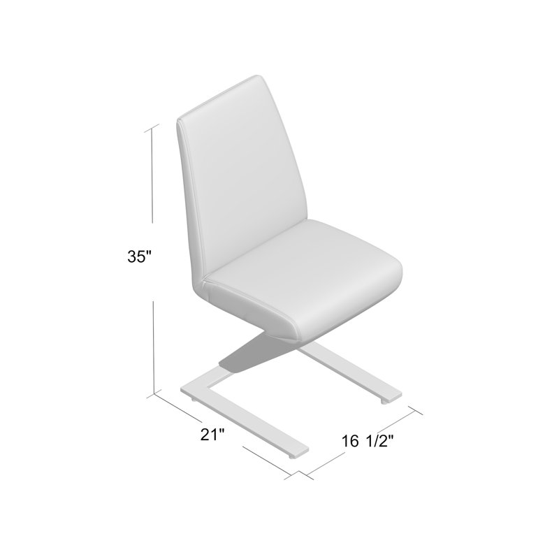 Clanton 18.5'' H Faux Leather Upholstered Side Chair, Gray