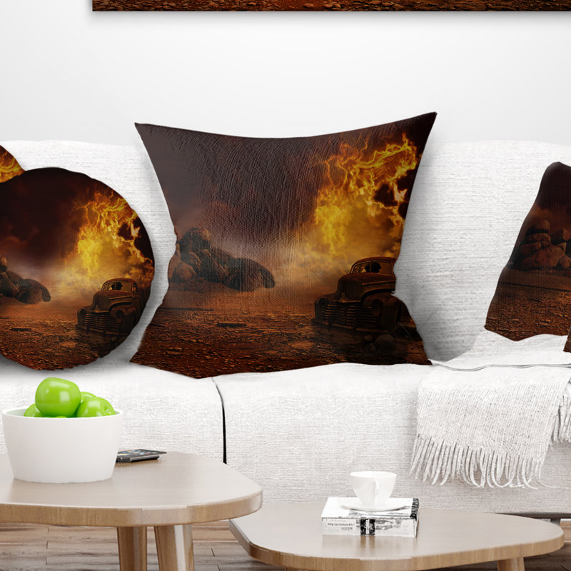  Coussin lombaire abstrait, 16 po x 16 po, Carré