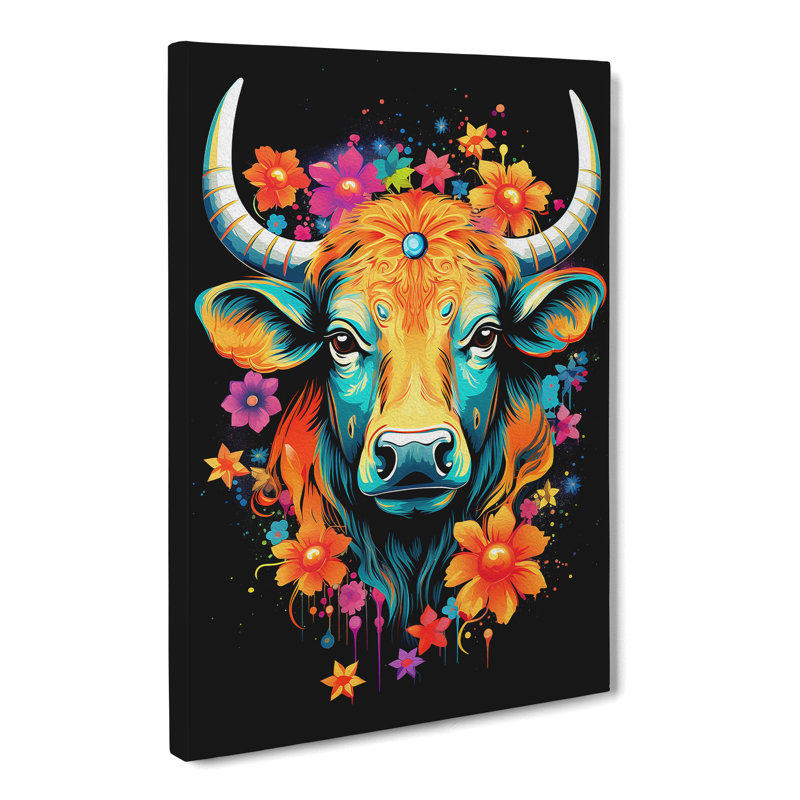 Taurus Zodiac Pop No.2 - Wrapped Canvas, 76cm H x 50cm W x 3cm D