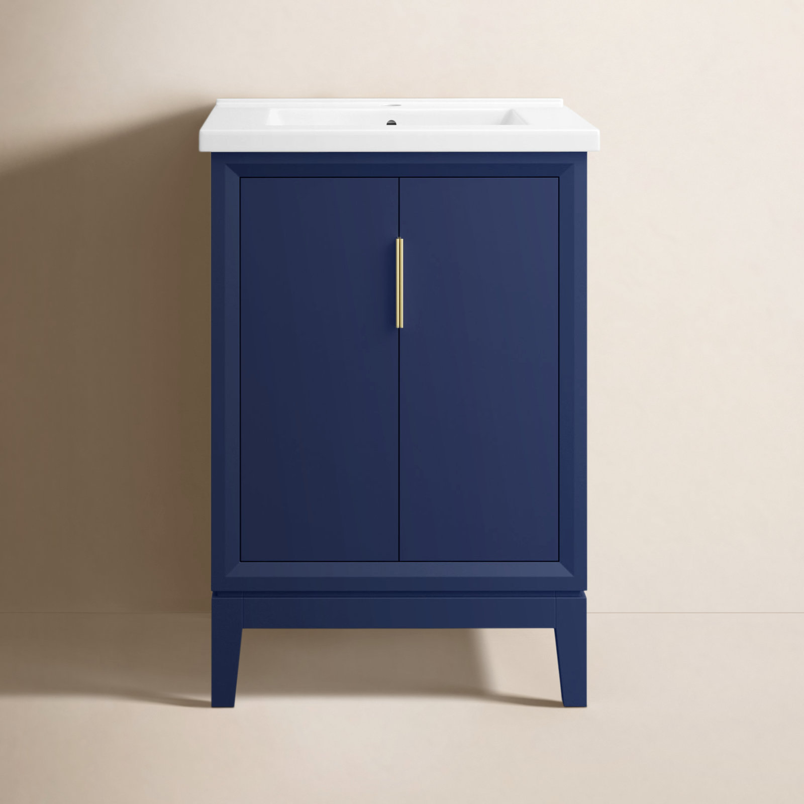 Finck 24'' Single Bathroom Vanity, Monarch Blue, Gold