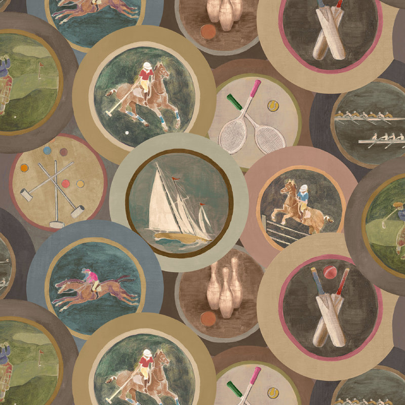 Icons Wallpapers 32.8' L x 27.56" W Smooth Wallpaper Roll, Woodsmoke