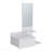 23.6" Wide 3-Tier Shelf  Floating  Mirror Console Table, Full Extension Drawer White-1760380129