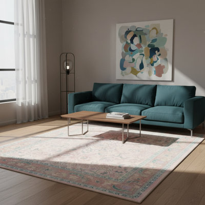 Tapis rose lavable intérieur / extérieur Dahl