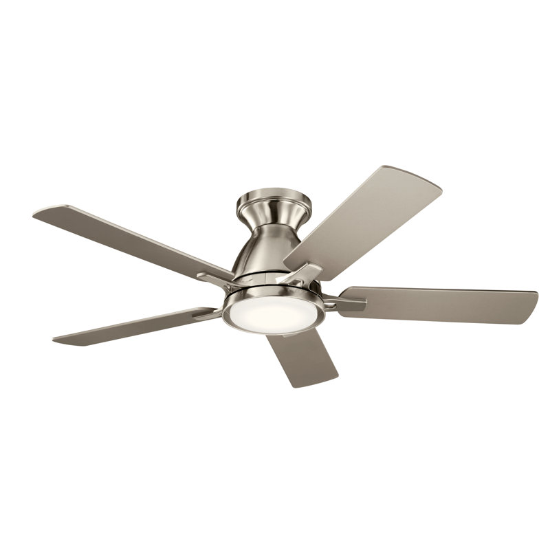 44'' Ceiling Fan with LED Lights, Brushed Stainless Steel
