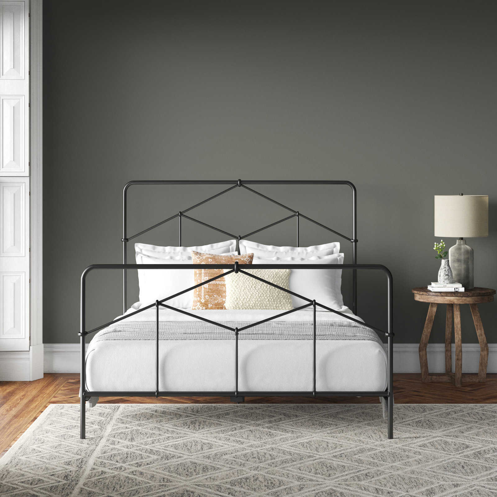 Armaud Open-Frame Bed, King, Vintage Black