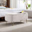Banc de rangement avec repose-pieds ivoire et ivoire blanc