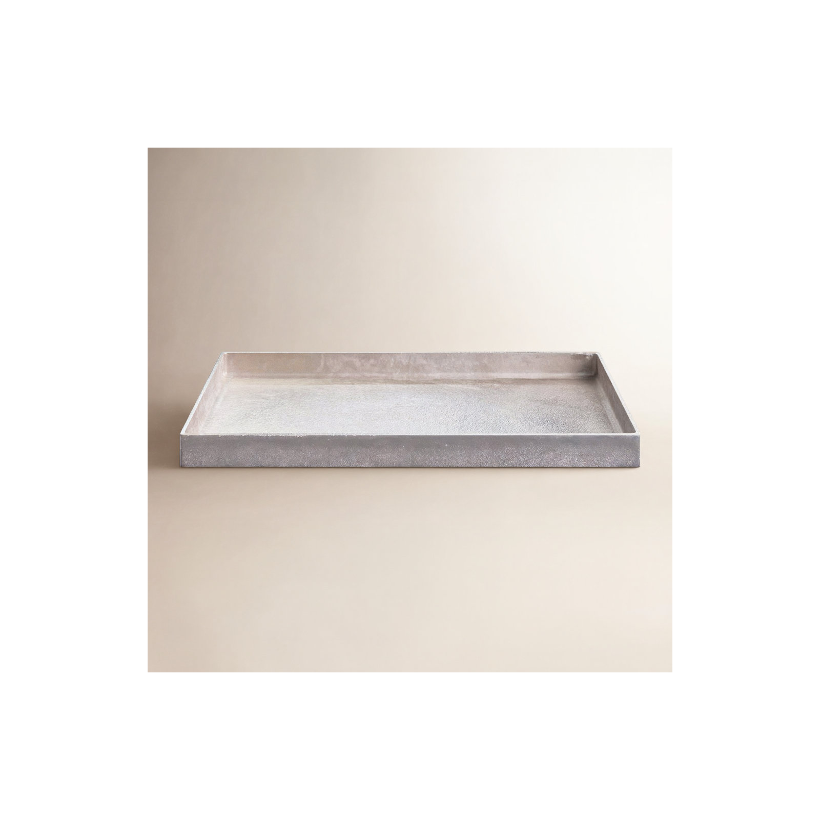 Aluminum Tray - Set of 1, 2" H x 28" W x 18" D, Gray