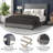 Upholstered Platform Bed with Wingback Headboard, Mattress Foundation with Slatted Supports-210624550-210624986
