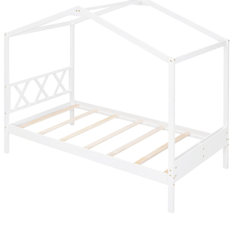 Lit plateforme Asellus, Simple, Blanc