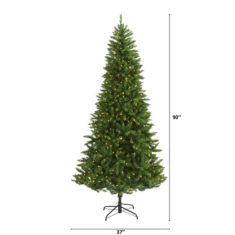 Sapin de Noël vert 9 pi avec 800 lumières DEL, H 7,5 pi